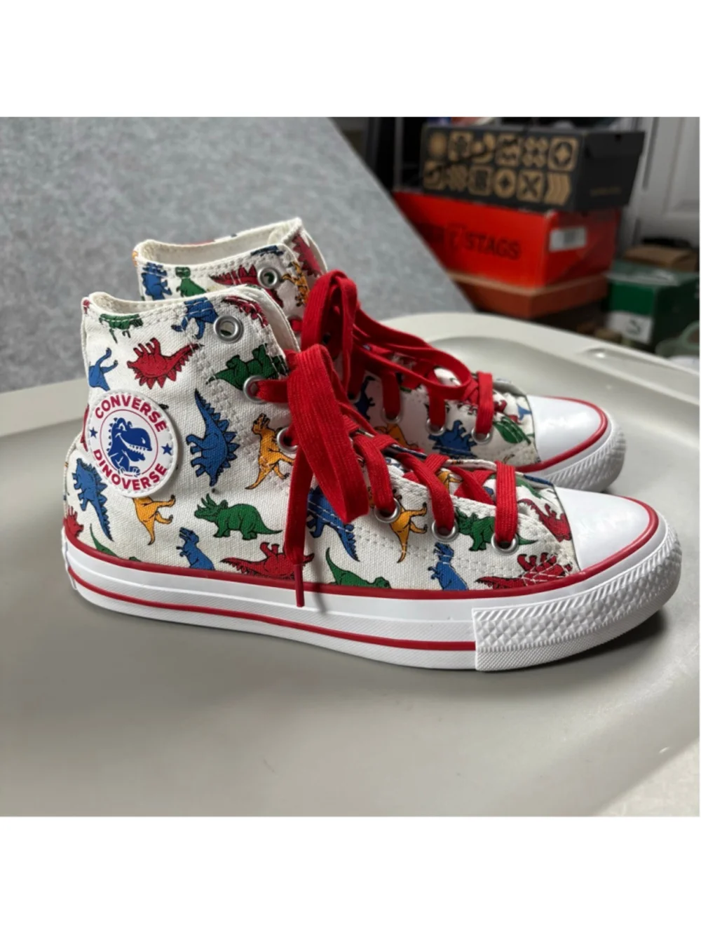 Converse Dinoverse Dino Print High Top Sneakers Kids 4 Jurassic Y2K Skater
